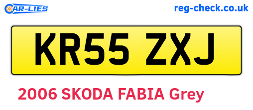 KR55ZXJ are the vehicle registration plates.