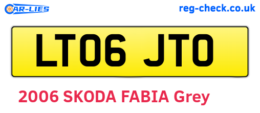 LT06JTO are the vehicle registration plates.