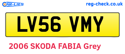 LV56VMY are the vehicle registration plates.