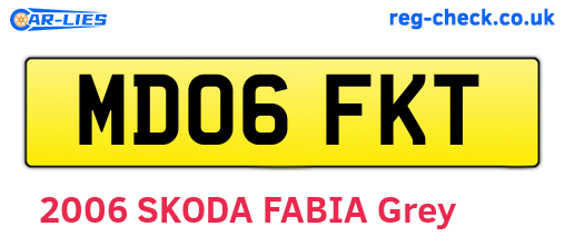 MD06FKT are the vehicle registration plates.