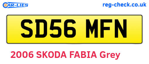 SD56MFN are the vehicle registration plates.
