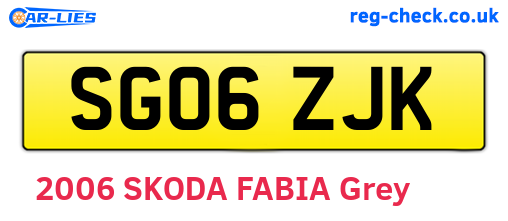 SG06ZJK are the vehicle registration plates.
