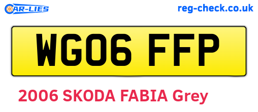 WG06FFP are the vehicle registration plates.