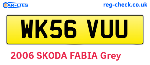WK56VUU are the vehicle registration plates.