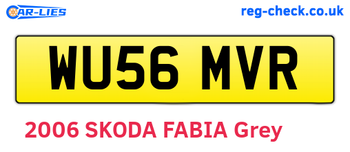 WU56MVR are the vehicle registration plates.
