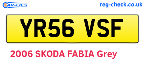 YR56VSF are the vehicle registration plates.