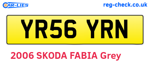 YR56YRN are the vehicle registration plates.