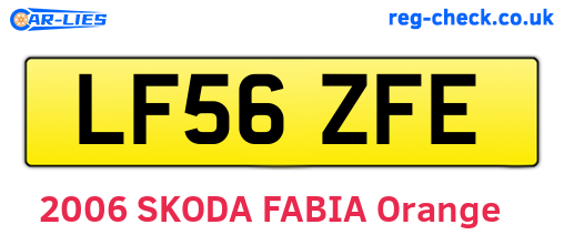 LF56ZFE are the vehicle registration plates.