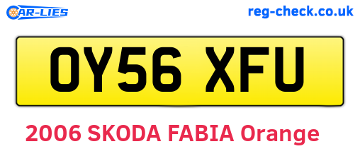 OY56XFU are the vehicle registration plates.