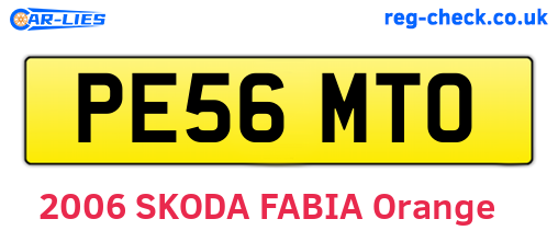 PE56MTO are the vehicle registration plates.