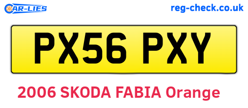 PX56PXY are the vehicle registration plates.