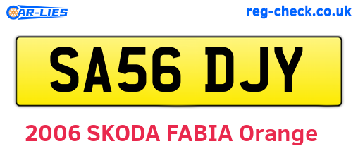 SA56DJY are the vehicle registration plates.