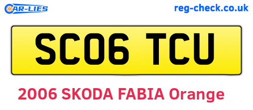 SC06TCU are the vehicle registration plates.