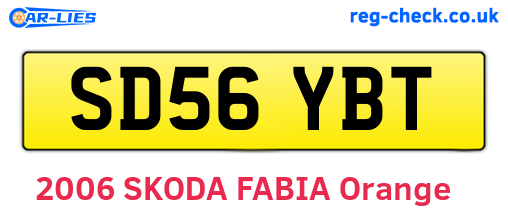 SD56YBT are the vehicle registration plates.