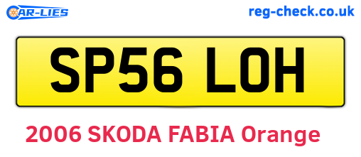 SP56LOH are the vehicle registration plates.