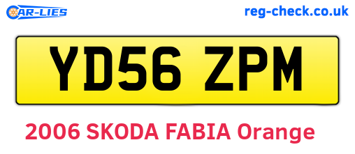 YD56ZPM are the vehicle registration plates.