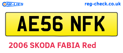 AE56NFK are the vehicle registration plates.