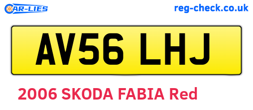 AV56LHJ are the vehicle registration plates.