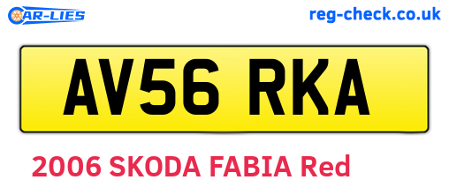 AV56RKA are the vehicle registration plates.