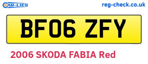 BF06ZFY are the vehicle registration plates.
