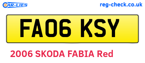 FA06KSY are the vehicle registration plates.