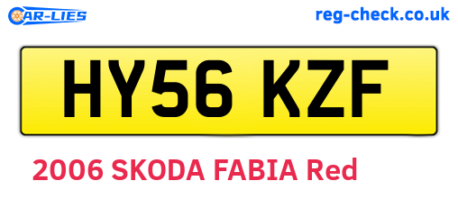 HY56KZF are the vehicle registration plates.