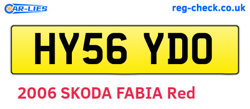 HY56YDO are the vehicle registration plates.