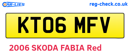 KT06MFV are the vehicle registration plates.