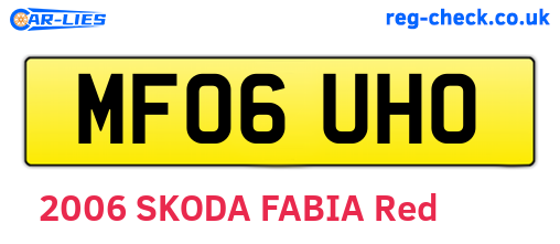 MF06UHO are the vehicle registration plates.