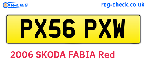 PX56PXW are the vehicle registration plates.