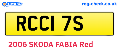 RCC17S are the vehicle registration plates.