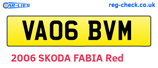 VA06BVM are the vehicle registration plates.