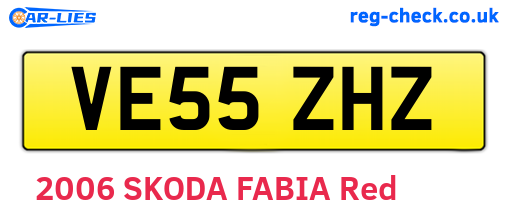 VE55ZHZ are the vehicle registration plates.