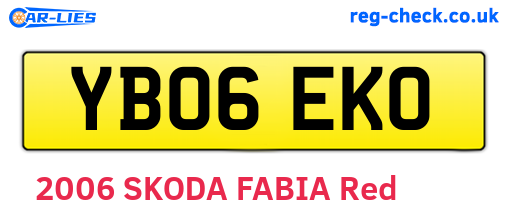 YB06EKO are the vehicle registration plates.
