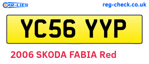 YC56YYP are the vehicle registration plates.