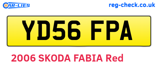 YD56FPA are the vehicle registration plates.
