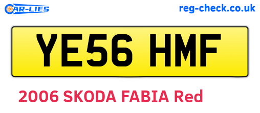 YE56HMF are the vehicle registration plates.