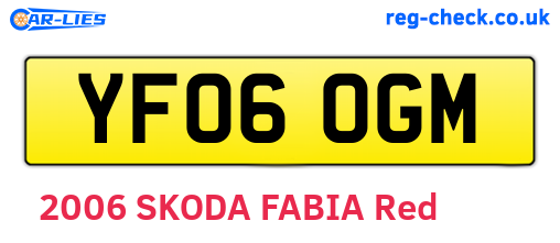 YF06OGM are the vehicle registration plates.