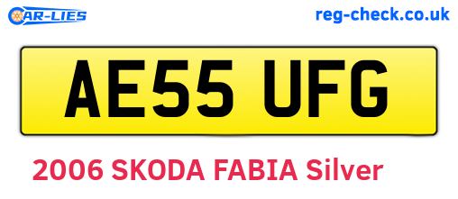 AE55UFG are the vehicle registration plates.