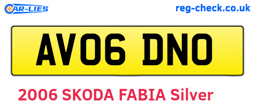 AV06DNO are the vehicle registration plates.