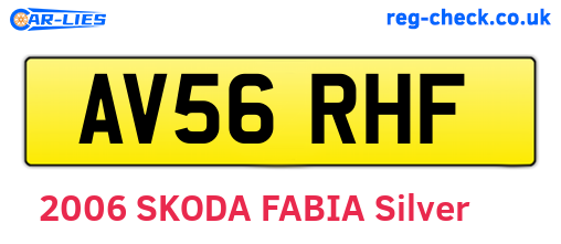 AV56RHF are the vehicle registration plates.