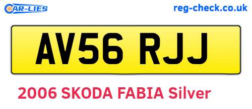 AV56RJJ are the vehicle registration plates.