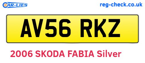 AV56RKZ are the vehicle registration plates.