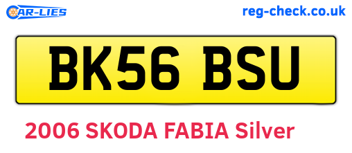 BK56BSU are the vehicle registration plates.