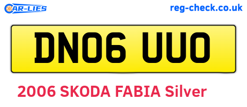 DN06UUO are the vehicle registration plates.