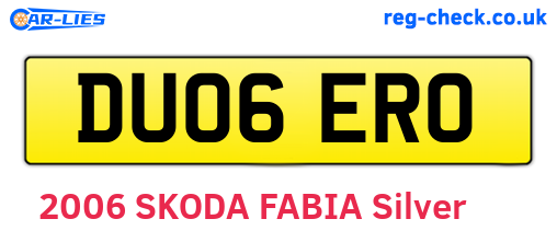 DU06ERO are the vehicle registration plates.