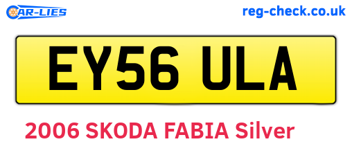 EY56ULA are the vehicle registration plates.
