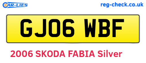 GJ06WBF are the vehicle registration plates.