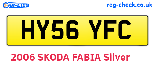 HY56YFC are the vehicle registration plates.