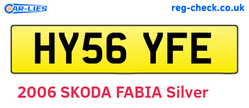 HY56YFE are the vehicle registration plates.